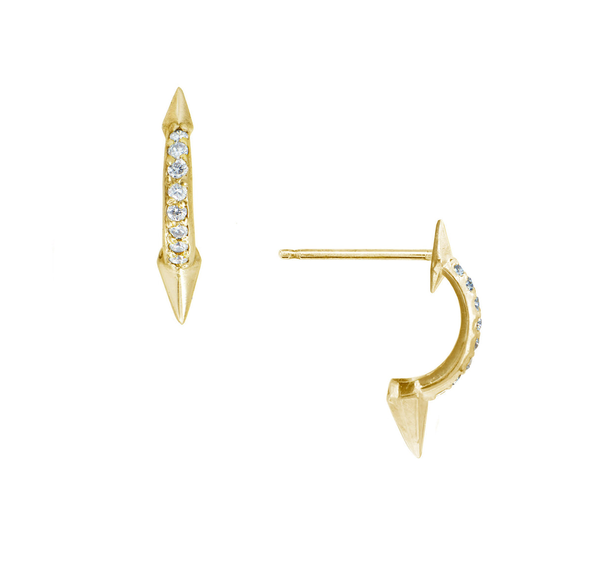 MYSTICAL STUDDED SPIKED EARRINGS GOLD
