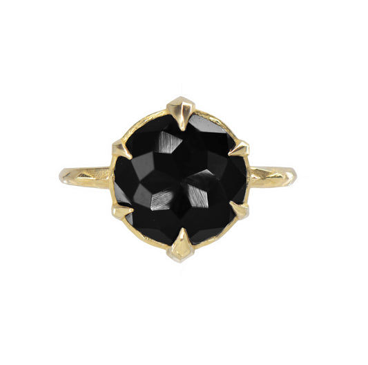 MYSTICAL CROWN SOLITAIRE, 10MM ONYX GOLD