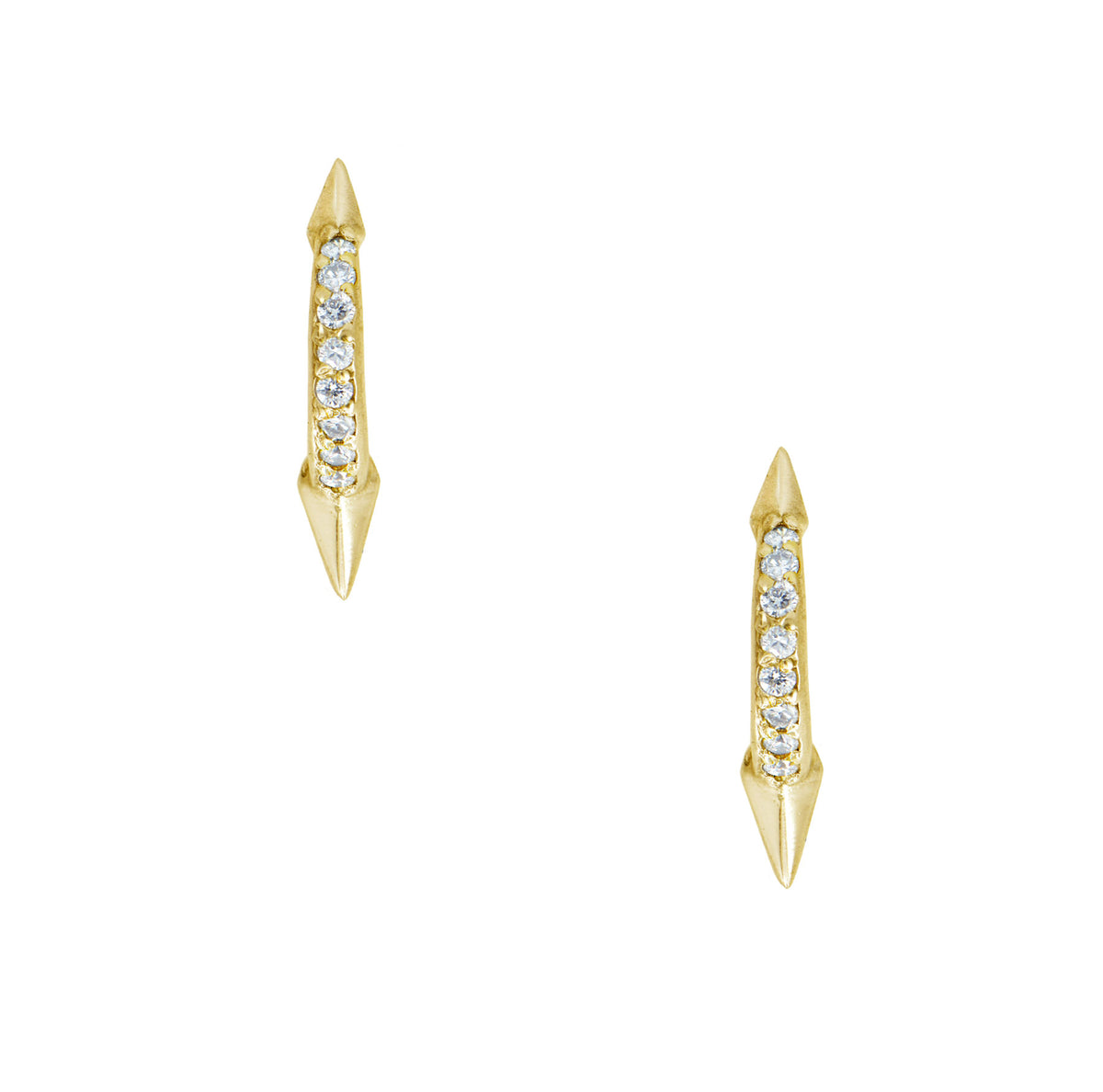MYSTICAL STUDDED SPIKED EARRINGS GOLD