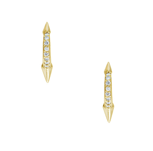 MYSTICAL STUDDED SPIKED EARRINGS GOLD